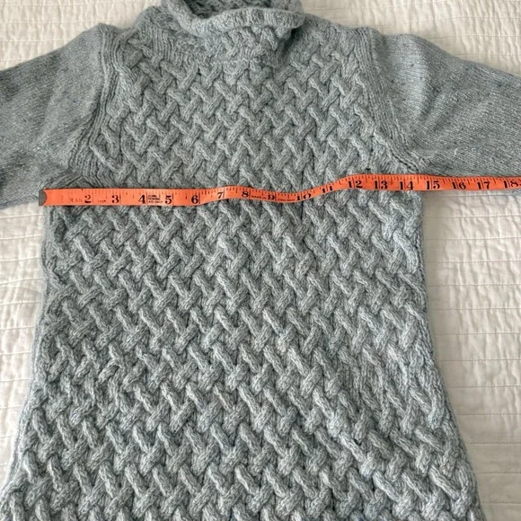 Irelandseye Wool Cashmere Trellis Sweater Womens Sm Blue Fisherman $167 Retail! - Picture 6 of 11